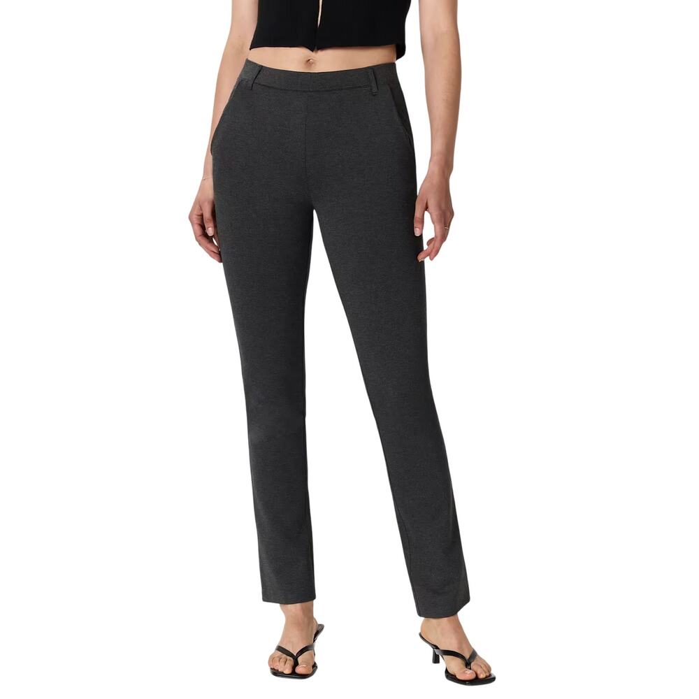 Medium Quince Ultra-Stretch Ponte Straight Leg Pant FauxPockets Charcoal Minimal